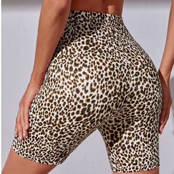 1 Med Left! Leopard Biker Shorts - Picture 2 of 8